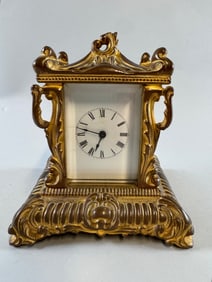 Baroque Style Waterbury Clock Co. Gilt Brass Wind-up Mantle Clock, C. 19th/early 20th Century