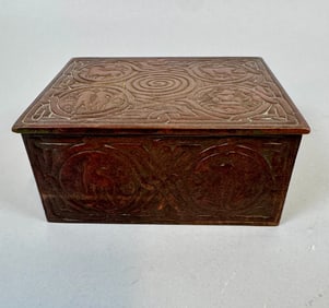 Tiffany Studios 'Zodiac' Patinated Bronze Box