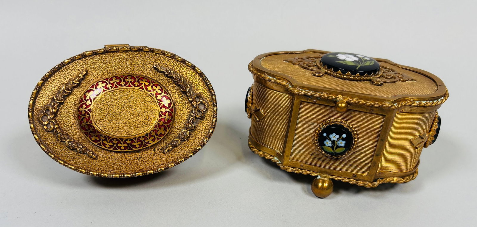 Two Continental Gilt Brass Trinket Boxes, One By Apollo (Vienna), Late 19th/early 20th Century (1 of 10)