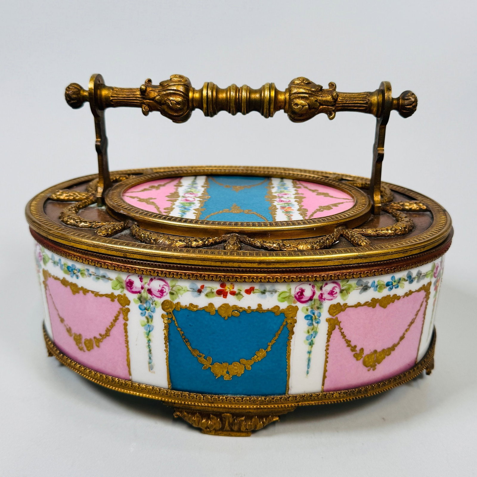 Sevres Style Gilt Metal Mounted Porcelain Box, C. 20th Century (1 of 15)