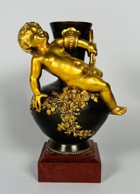 Continental Parcel Gilt-Bronze Vase