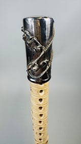 RF Simmons & Co. Sterling Silver Mounted Dress Walking Stick, C. 19th Century