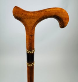 Modern Harvy Walnut Stained Derby Cane