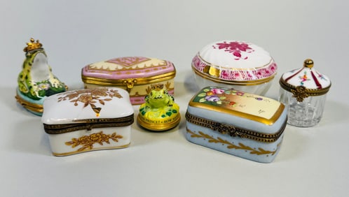 Porcelain Boxes Including Limoges And Herend, 20th Century (7)