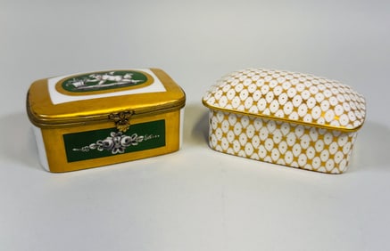 Two Limoges Porcelain Trinket Boxes