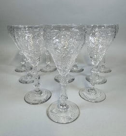 American Cut Glass Stemware, 10 Pieces