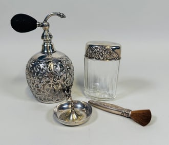 Collection Of Sterling Silver Cased And Mounted Vanity Items (4)
