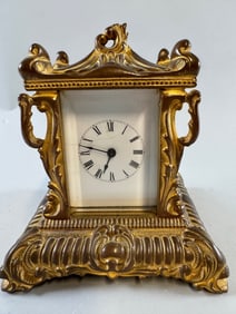 Waterbury Clock Co. Gilt Brass Mantle Clock, C. 1890