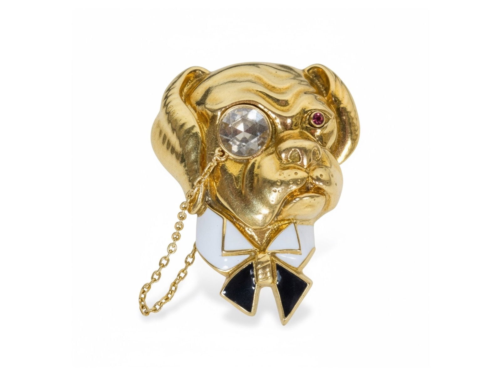 Van Cleef & Arpels Gold, Enamel And Diamond Bulldog Pin