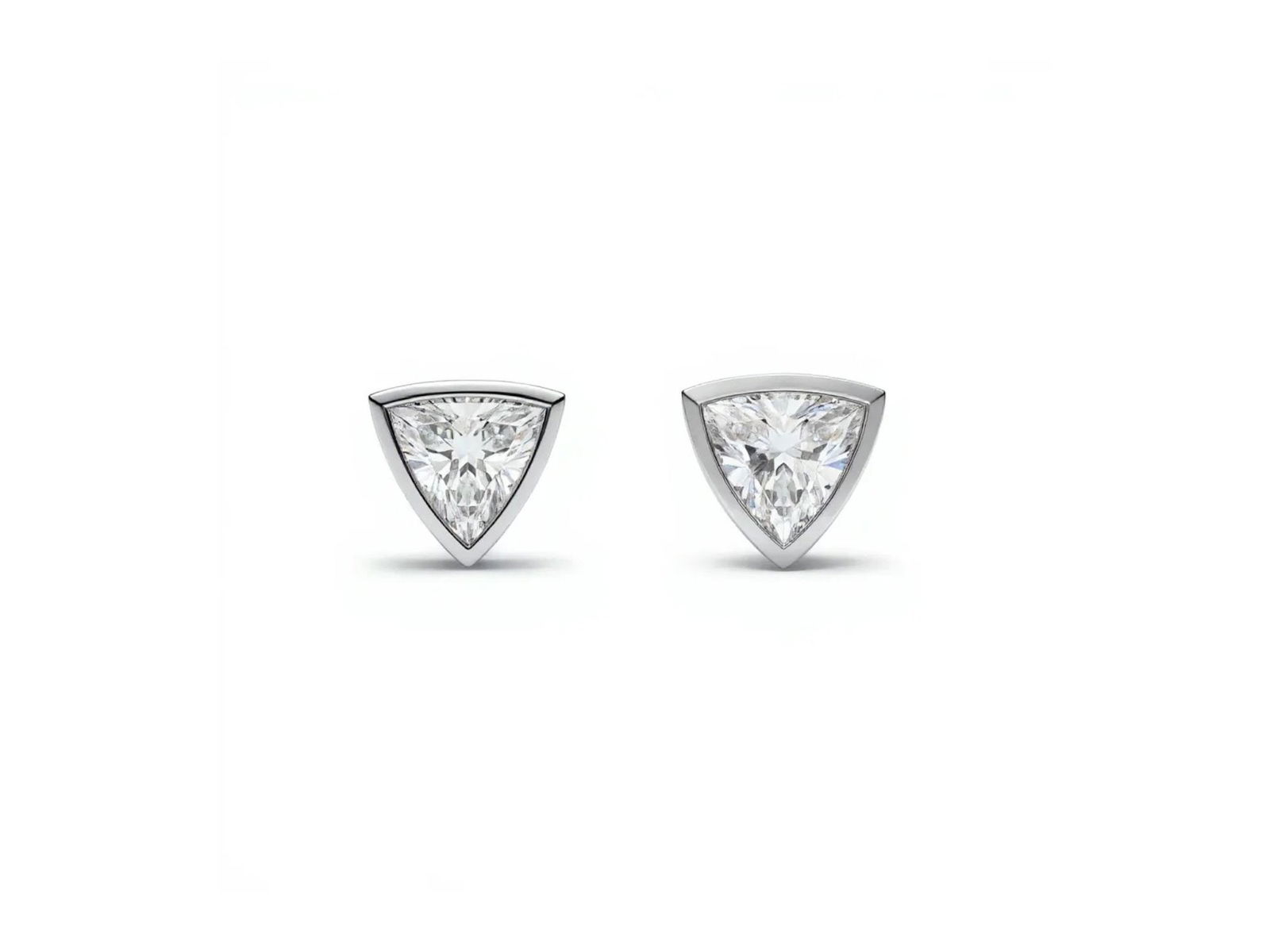 Cartier Trillion Diamond Earrings In Platinum Bezel Setting (1 of 4)