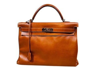 Hermes Kelly Retourne 40 In Fauve Box Calf With Palladium Hardware, 2009