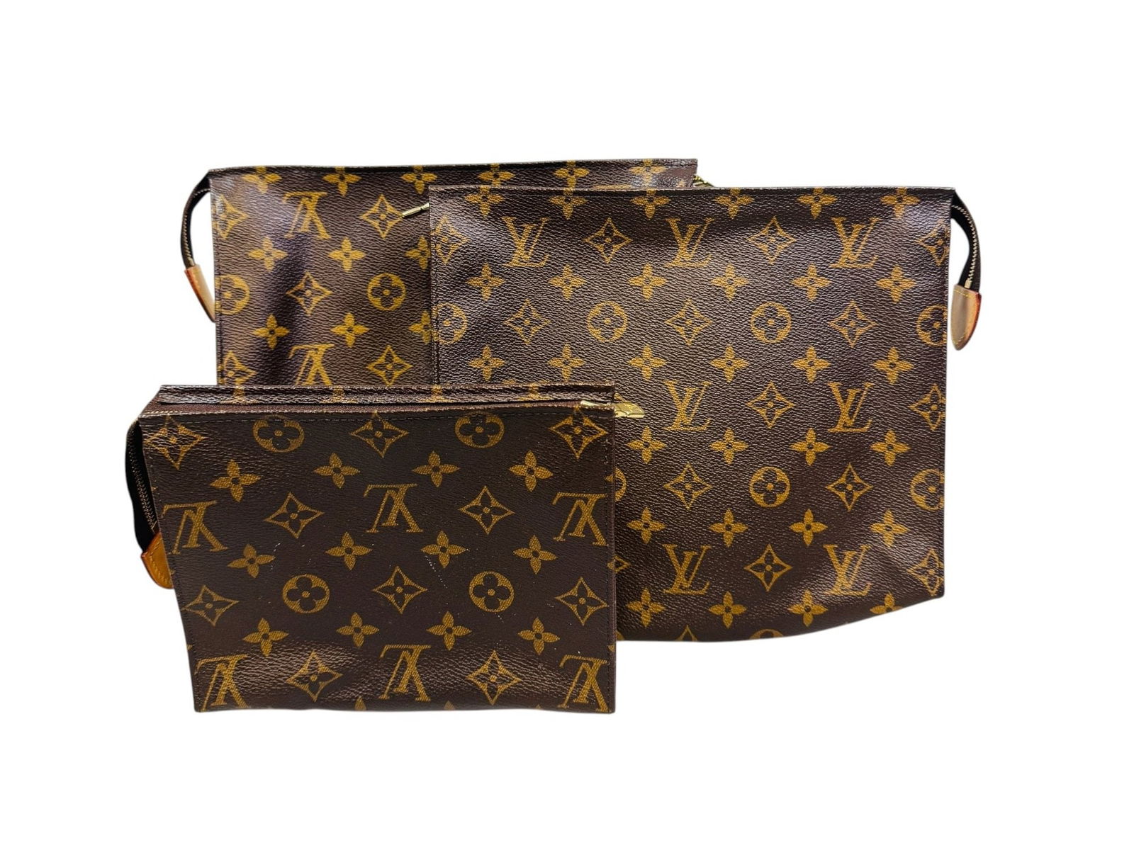 Three Louis Vuitton Monogram Canvas Trio Toilet Pouches (1 of 3)