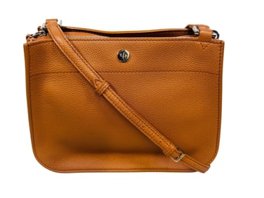 Loro Piana Milky Way Odessa Tobacco Crossbody Bag In Grained Calf