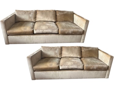 Pair Of Furniture Masters Custom Velvet Sofas