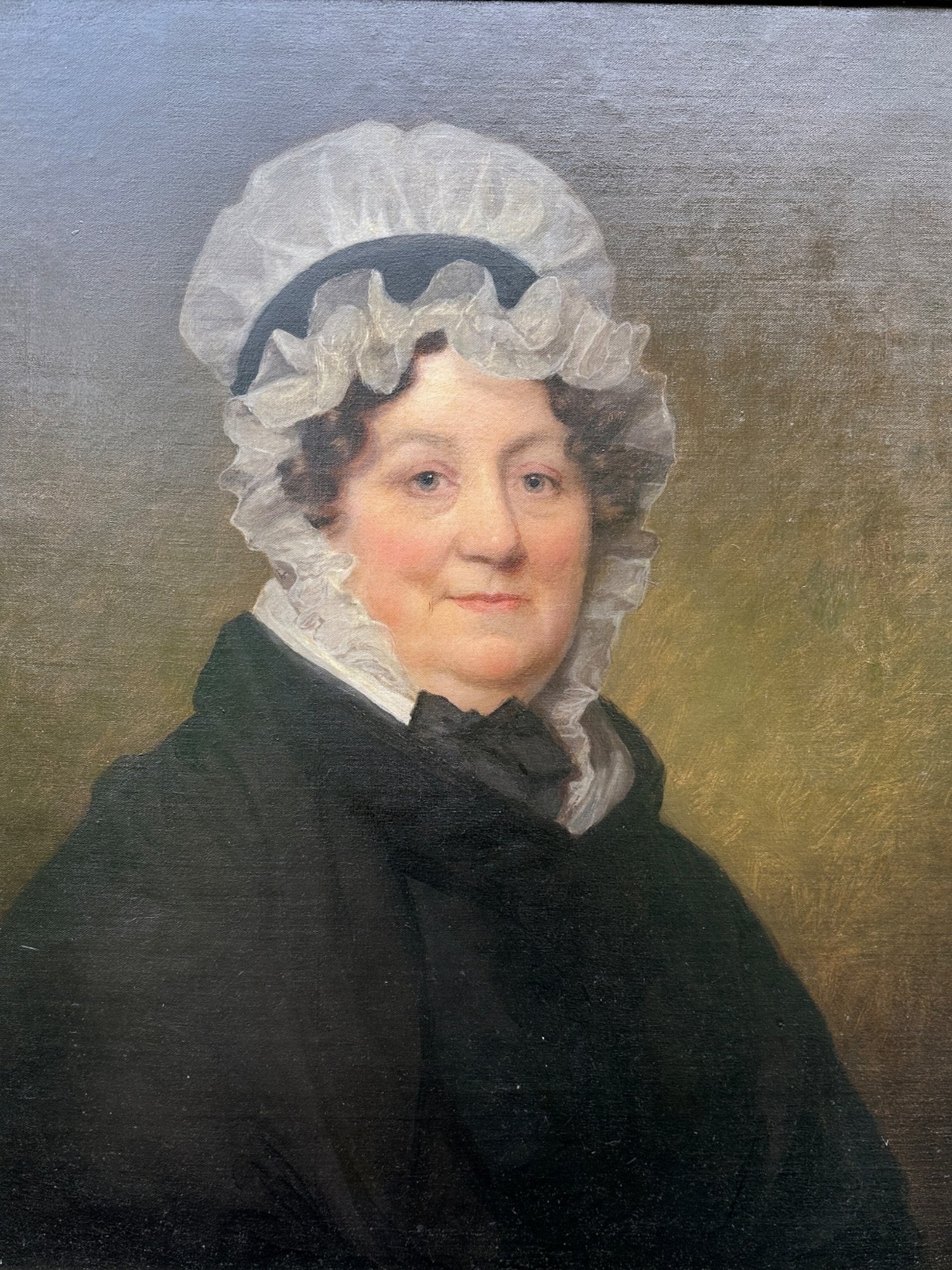 American School, Possibly A Portrait Of Polly Jefferson, Early To Mid 19th Century: Oil on canvas H: 35 x w: 30 inches (framed) H: 27 1/4 x w: 22 1/4 inches (stretcher)