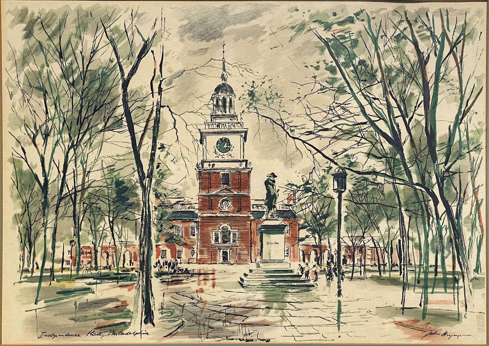 John Haymson (Austrian, 1903-1980), Independence Hall, Philadelphia, Lithograph (1 of 5)
