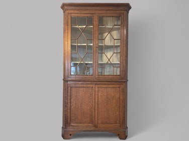 Antique Oak Corner Cupboard