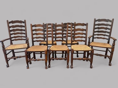 Five Antique Ladderback Chairs And Two Reproductions (5)