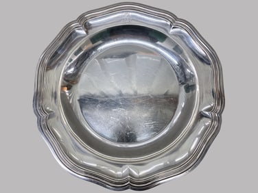 French Fine .950 Silver Circular Tray, C. 1900