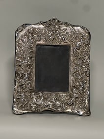 Repousse Baroque-Style Sterling Silver Picture Frame