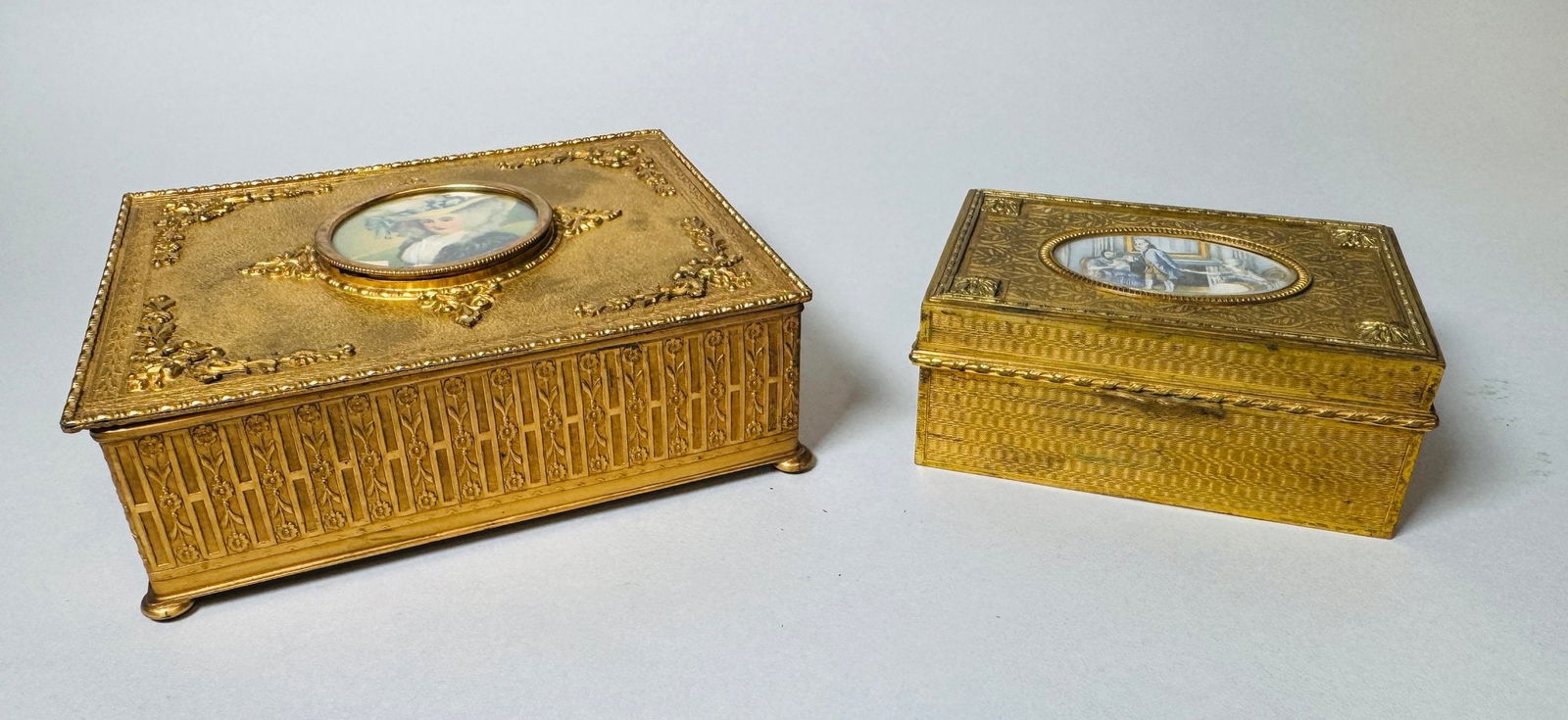 Two French Gilt Metal Dresser Box With Miniatures (1 of 7)