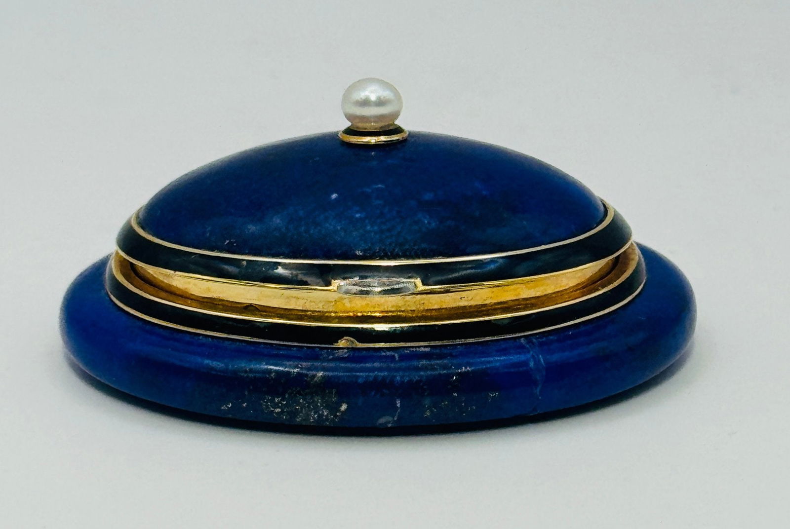 French Lapis Lazuli, Diamond, Pearl And Yellow Gold Compact, C. 1900 (1 of 5)