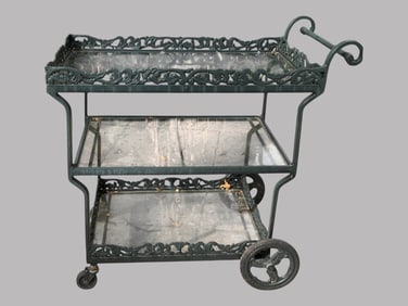 Brown Jordan 'Elegance' Cast Aluminum Outdoor Bar Cart With Glass Top
