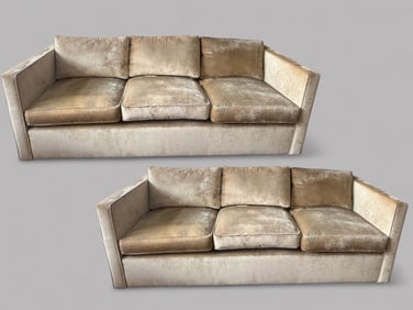 Pair Of Furniture Masters Custom Velvet Sofas Designed By M.R. Architecture & Decor, New York