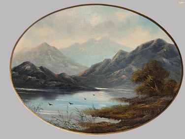 Arthur Gilbert (Welsh, 1819-1895) 'A Bend In The Conway (Wales),' Oil On Board, 19th Century