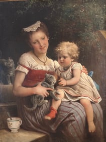 Leon J. Perrault (French, 1832-1908), Playmates, 19th Century