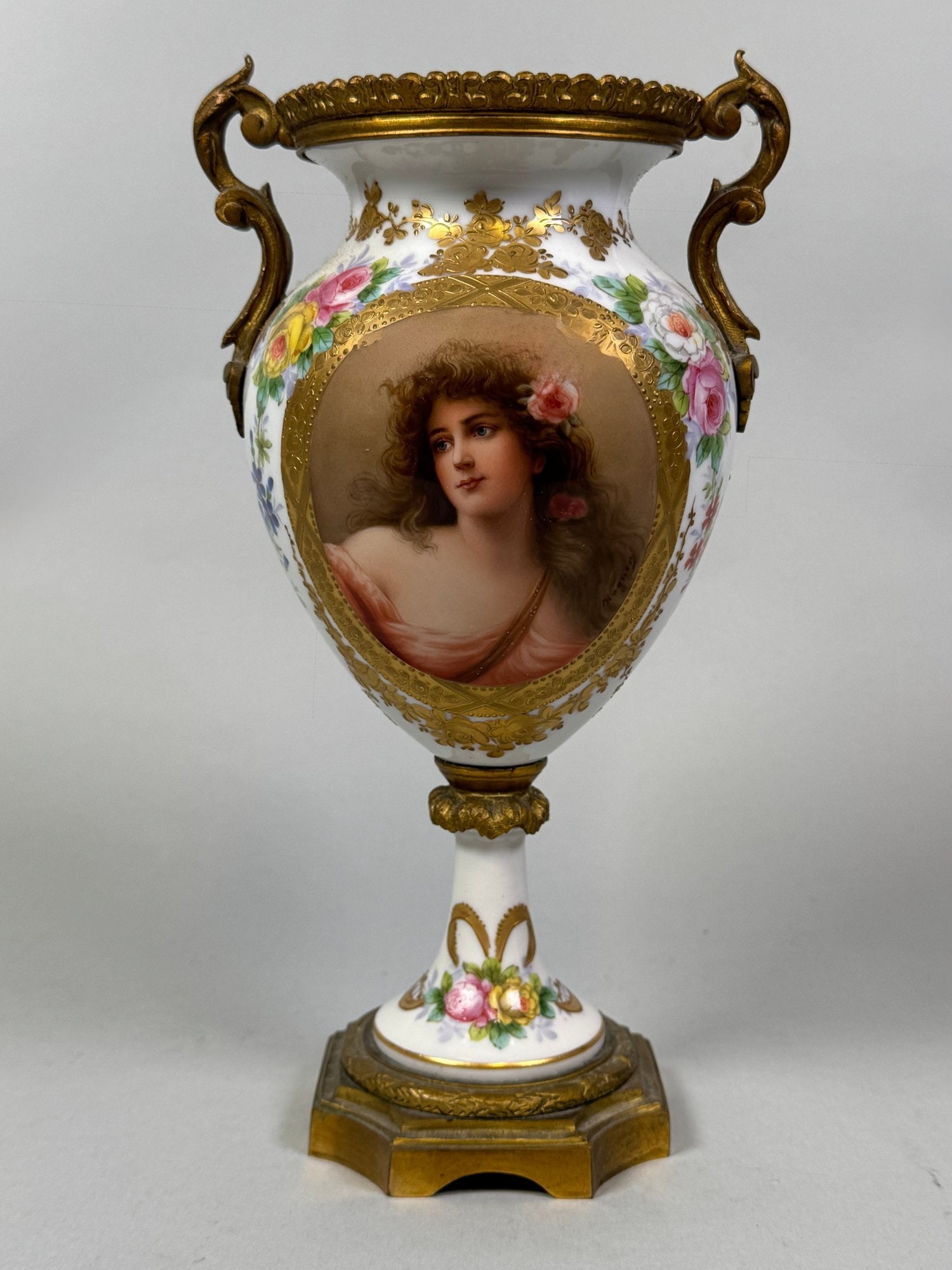 Sevres Style Handpainted Signed Porcelain And Vase, C. 1900 (1 of 3)