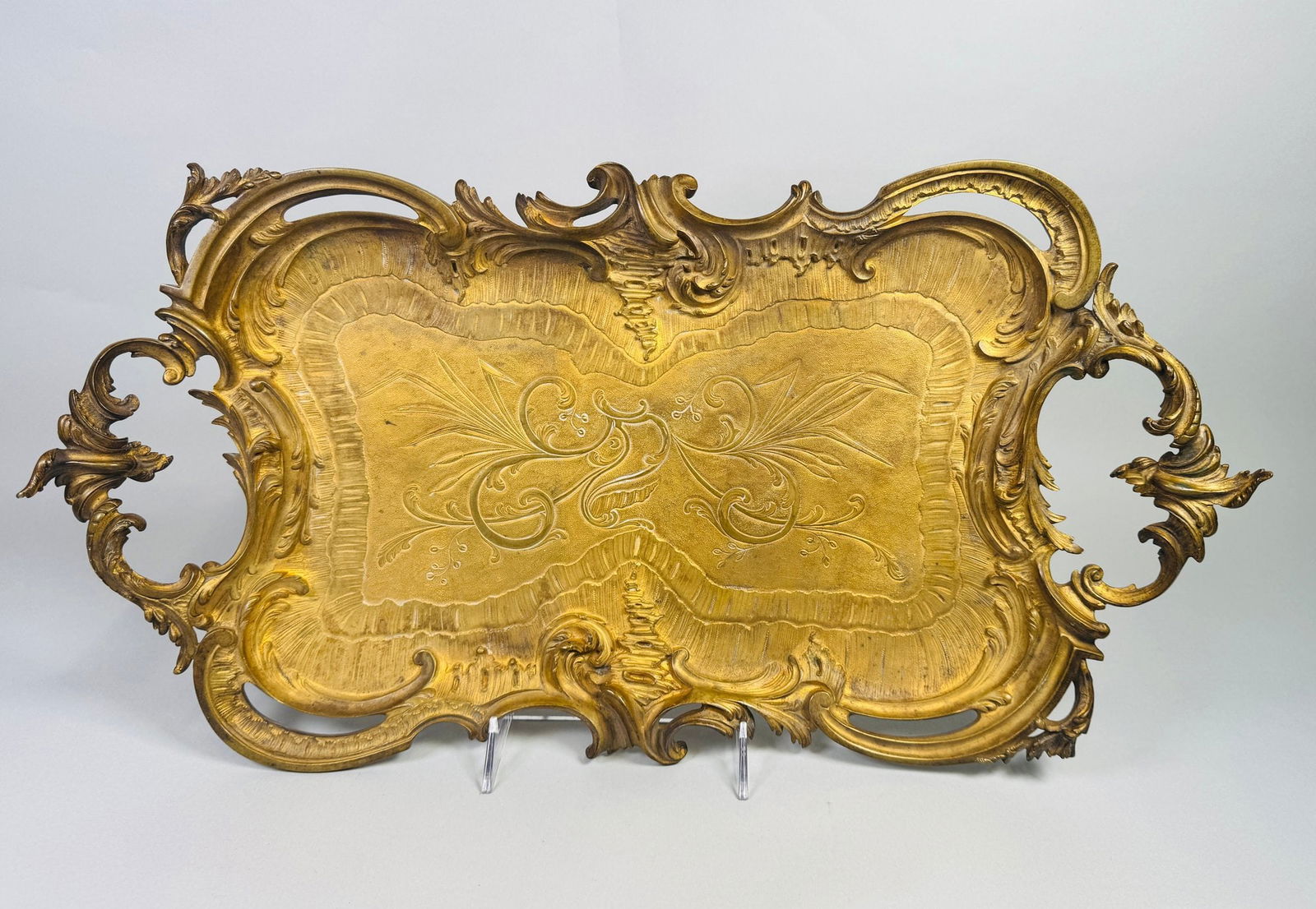 French Gilt Bronze Two Handled Tray, Late 19th Century (1 of 4)