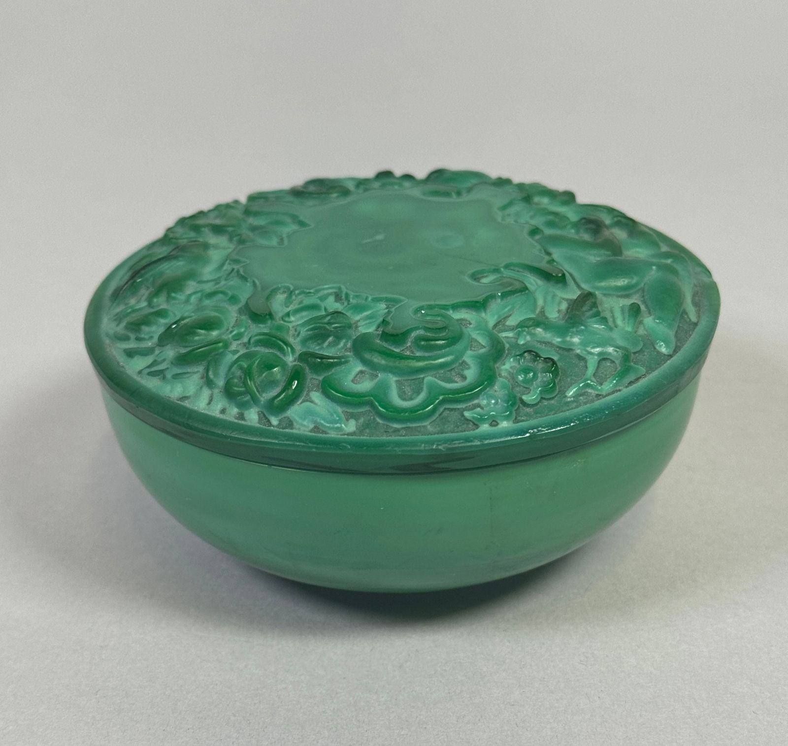 French Green Glass Box Designed By Heinrich Hoffmann, C. 1920 (1 of 4)