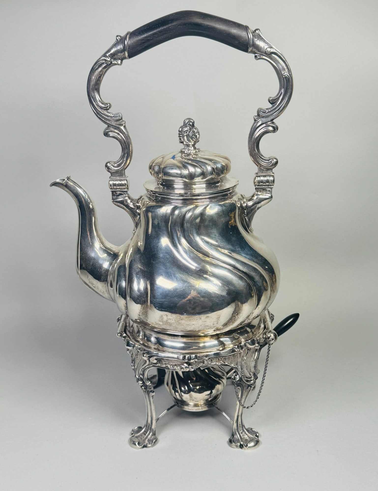 E. Goldschmidt (Germany) .800 Silver Hot Water Pot, Burner And Stand, C. 1900 (1 of 6)