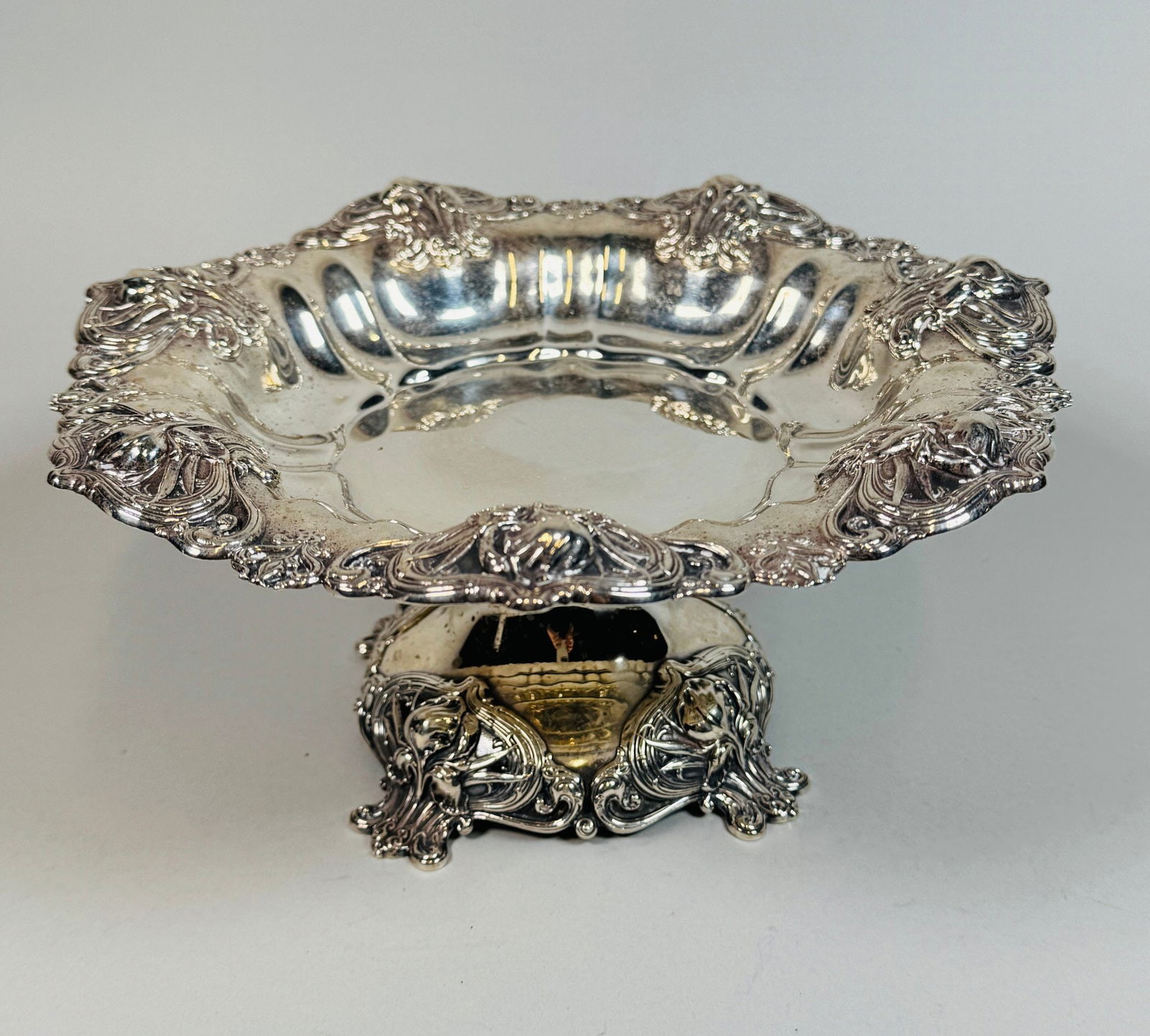 American Art Nouveau Sterling Silver Tazza, C. 1910 (1 of 3)