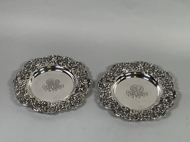 Pair Of Black, Starr & Frost Sterling Silver Coasters, C. 1900 (2)