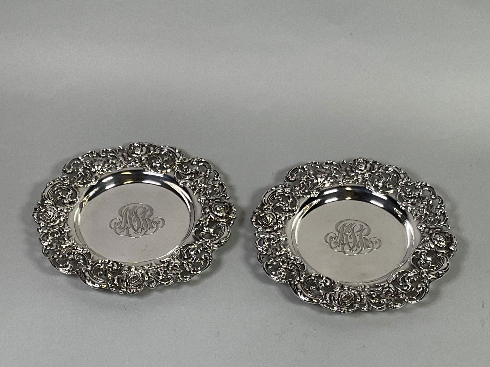 Pair Of Black, Starr & Frost Sterling Silver Coasters, C. 1900 (2) (1 of 3)