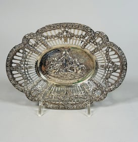 German .800 Silver Pierced Dish