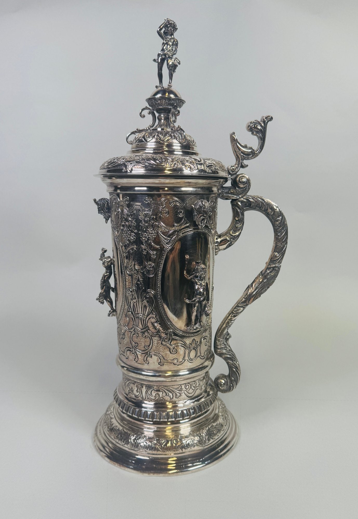 German Silver Figural Beer Stein, Late 19th Century (1 of 6)