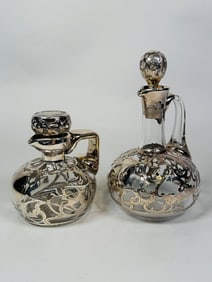 Gorham And Another American Sterling Silver Overlay And Glass Bottles (2)