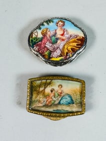 Italian .800 Silver Box And An Italian Brass Box (2)