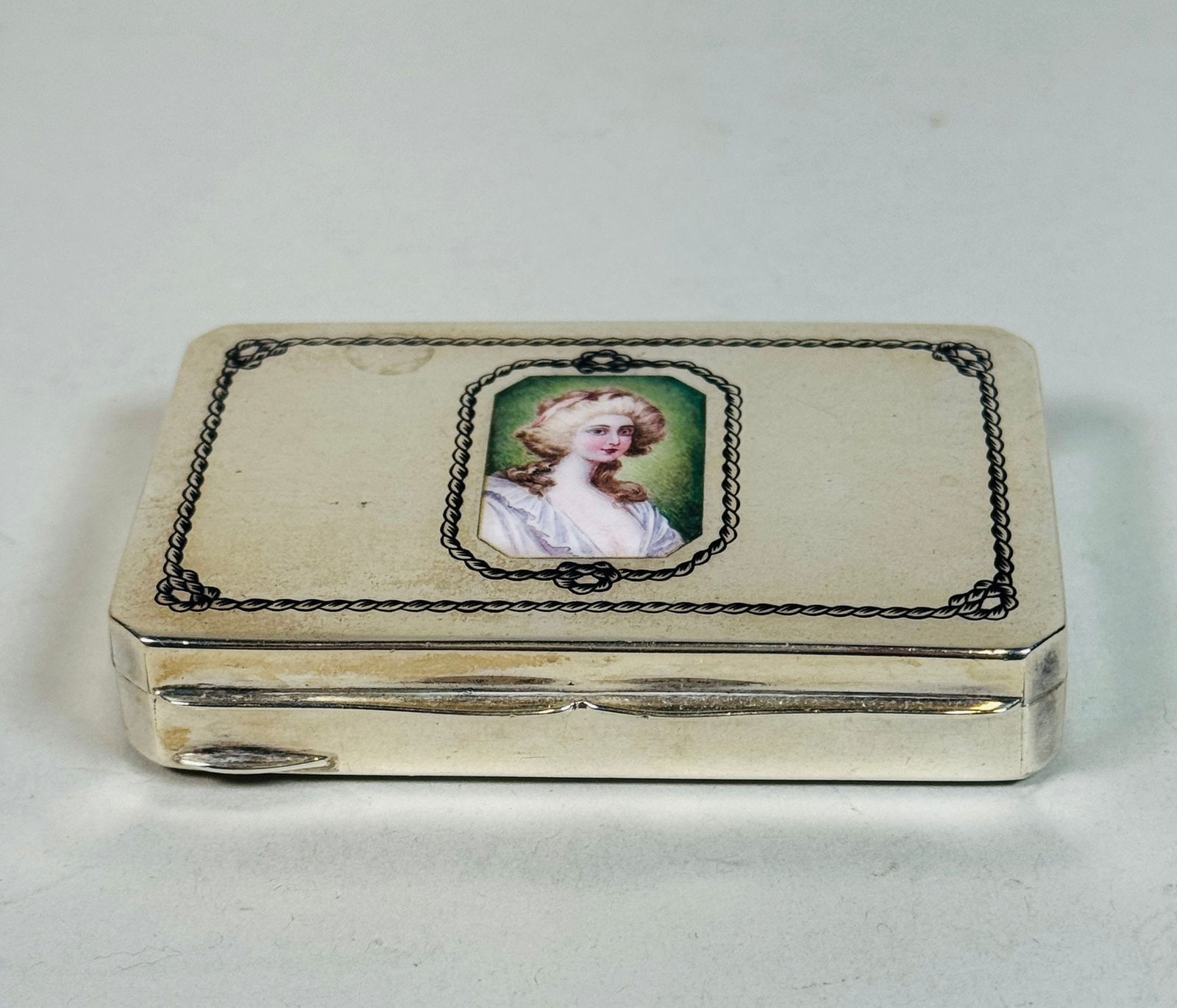 Continental .800 Silver Box With Enamel Portrait, C. 1900 (1 of 4)