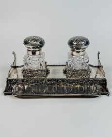 Derby Silver Company Silver Plated Double Inkstand