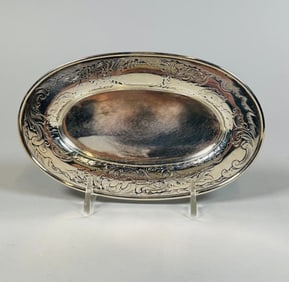 Gorham Sterling Silver Oval Pin Dish, C. 1900