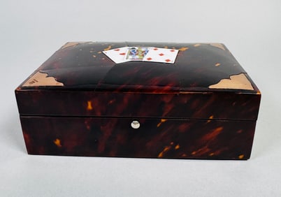 English (Birmingham, John & William F. Deakin, 1894) 9K Yellow Gold Mounted Card Box