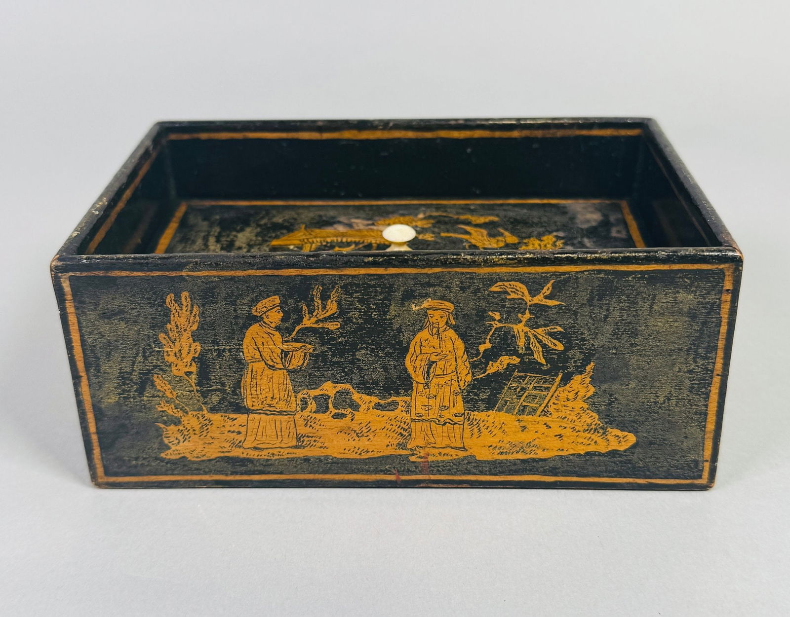 Chinoiserie Playing Card Box, First Half 20th Century (1 of 3)