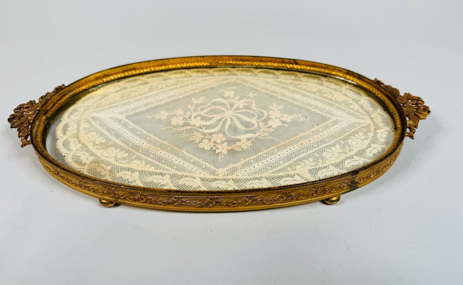 American Brass Mounted Vanity Tray, C. 1900 (1 of 4)