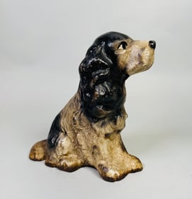 Painted Wright Iron Doorstop Of Spaniel