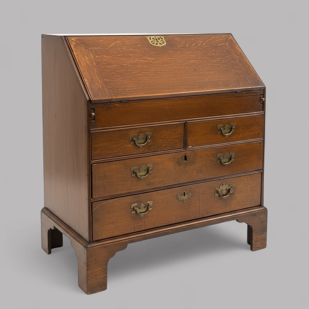 George III Oak Secretary, Late 18th Century (1 of 2)
