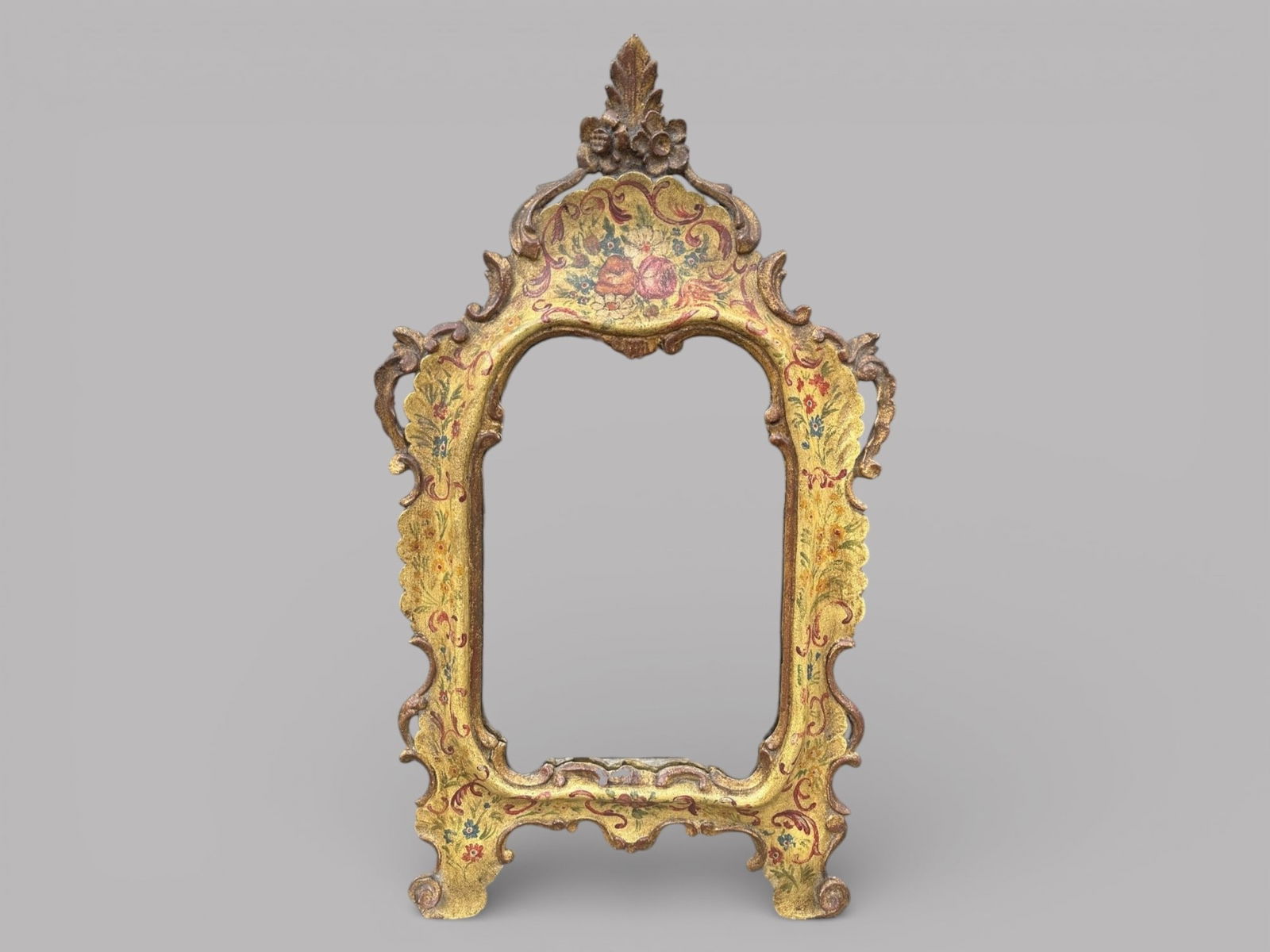 Antique Italian, Venetian Style, Painted And Parcel Gilt Mirror (1 of 3)